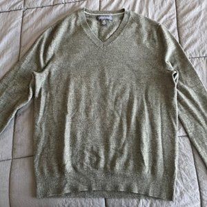 Banana Republic Extra Fine Merino Wool V-Neck Sweater, Green, Medium